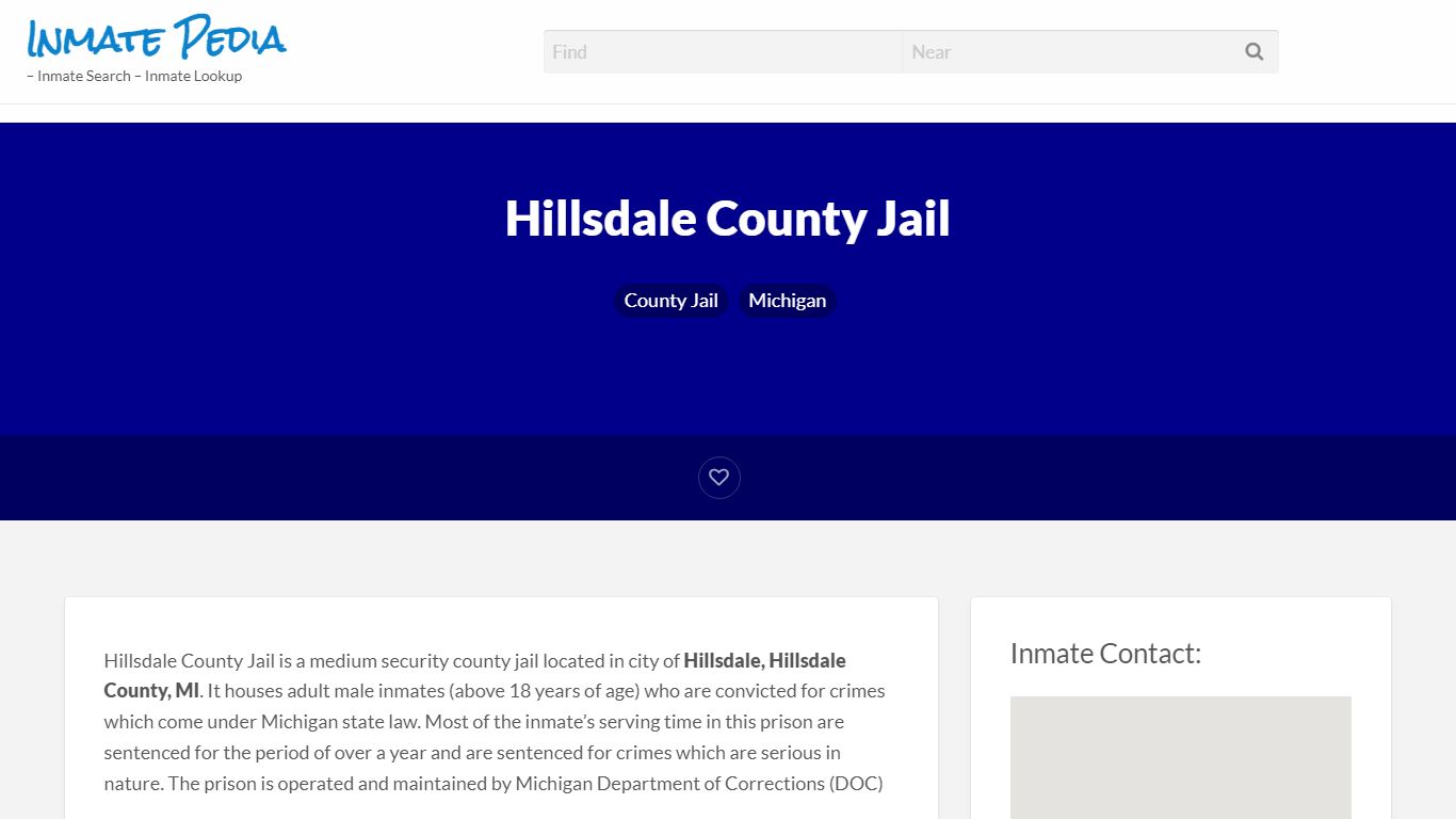 Hillsdale County Jail – Inmate Pedia – Inmate Search ...